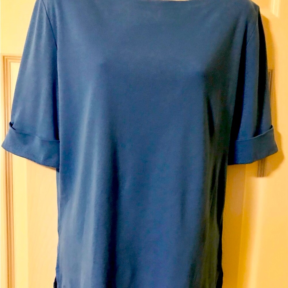 Lauren Ralph Lauren
Blue Elbow Length Cuffed Sleeves Pullover Top